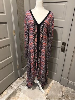 Nordstrom Nostalgia Floral-Print Maxi Dress in Navy and Coral